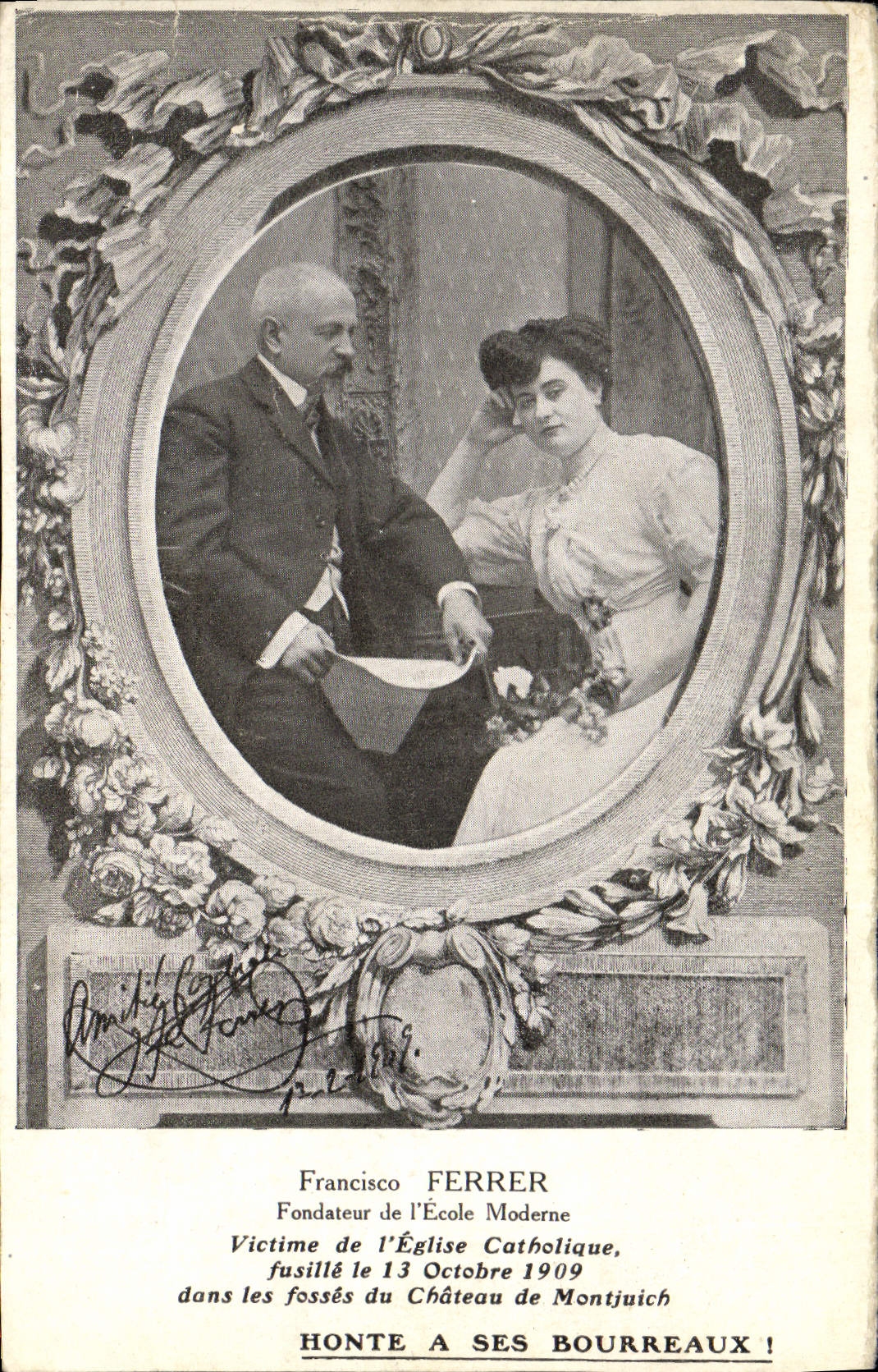Francisco Ferrer — Fondateur de l'École Moderne, fusillé le 13 octobre 1909 — Édition de 'Libertaire', Paris