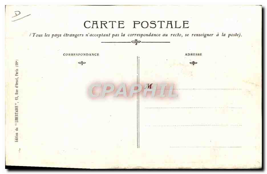 Francisco Ferrer — Fondateur de l'École Moderne, fusillé le 13 octobre 1909 — Édition de 'Libertaire', Paris — Achterkant