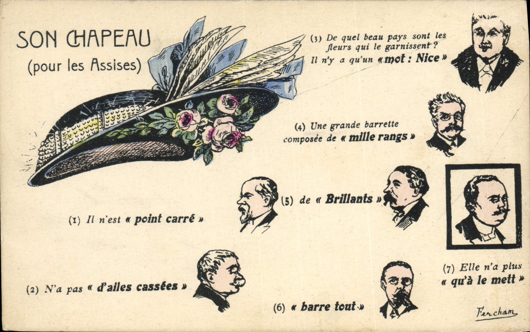 Son chapeau — (pour les Assises) — Fercham, n°7