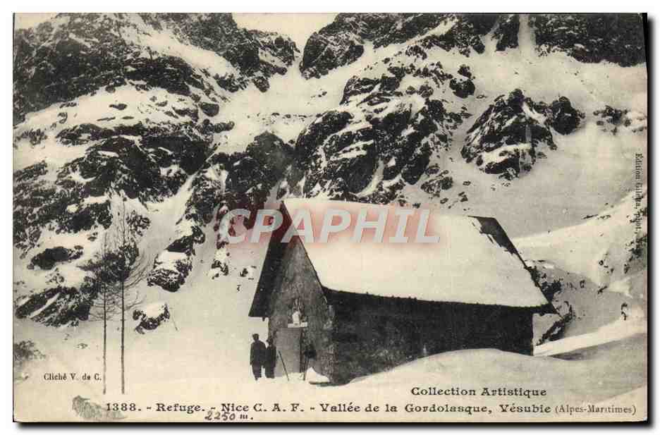 Refuge dans la Vallée de la Gordolassque — Yésubie (Alpes-Maritimes) — Collection Artistique, Nice C.A.F.
