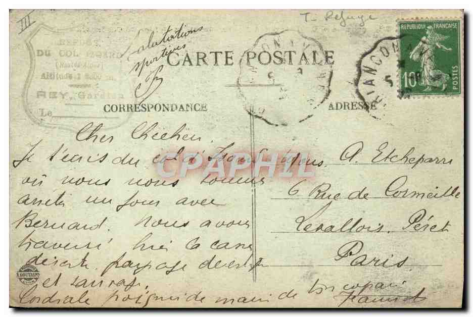 CPA Alpinisme Brianconnais De Briancon a Abries Route et refuge du Col Izoard — Rückseite