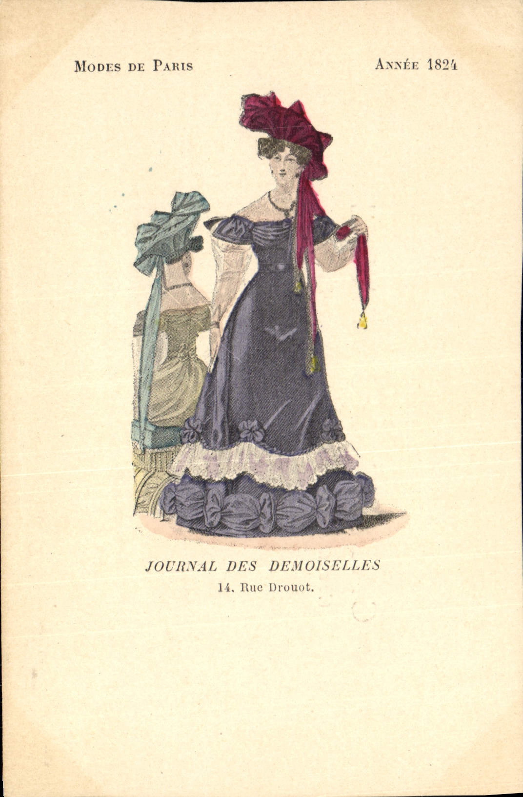 Modes de Paris — Journal des Demoiselles, Année 1824 — Éditeur : Journal des Demoiselles, 14 Rue Drouot