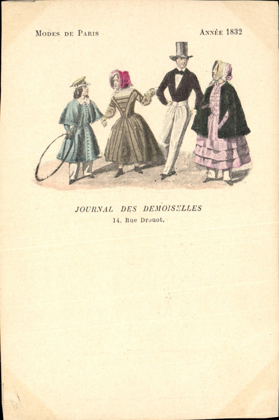 Modes de Paris — Année 1832 — Journal des Demoiselles, 14 Rue Drouot