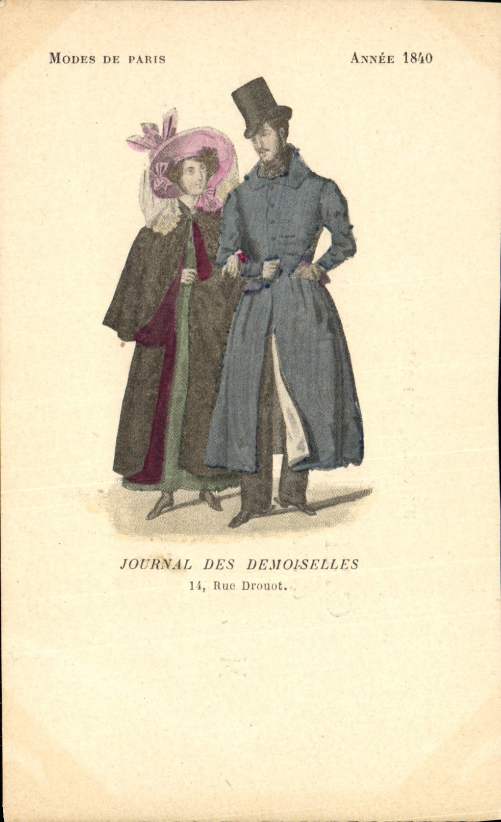 Modes de Paris — Année 1840 — Journal des Demoiselles, 14 Rue Drouot