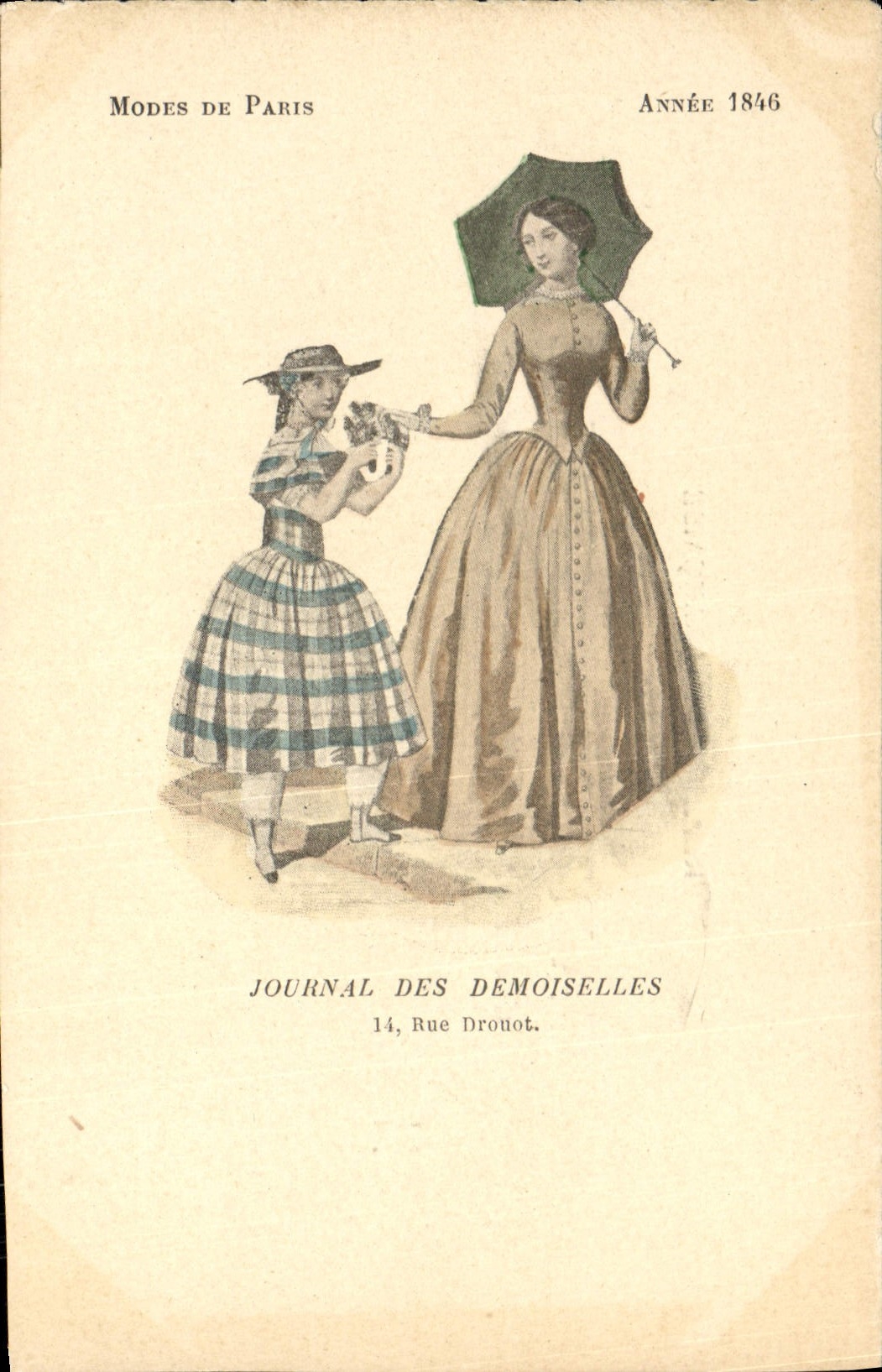 Modes de Paris — Année 1846 — Journal des Demoiselles, 14 Rue Dronot