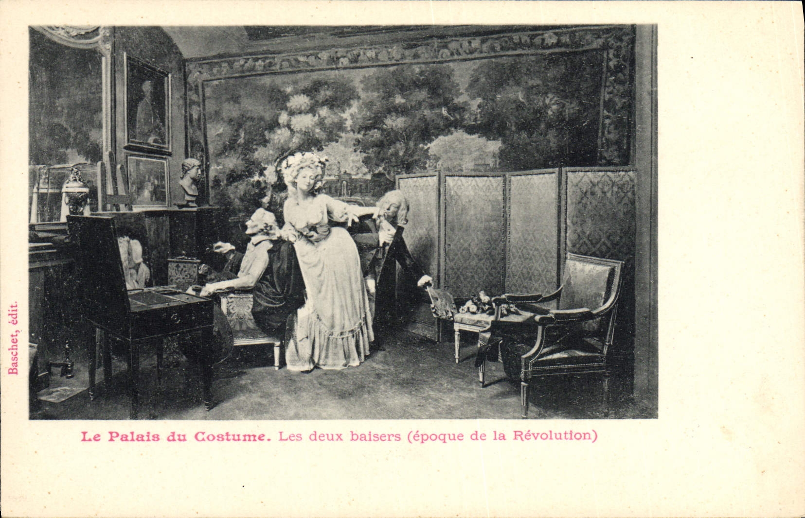 CPA Mode Coiffe Femme Palais du costume Les deux baisers epoque de la Revolution 