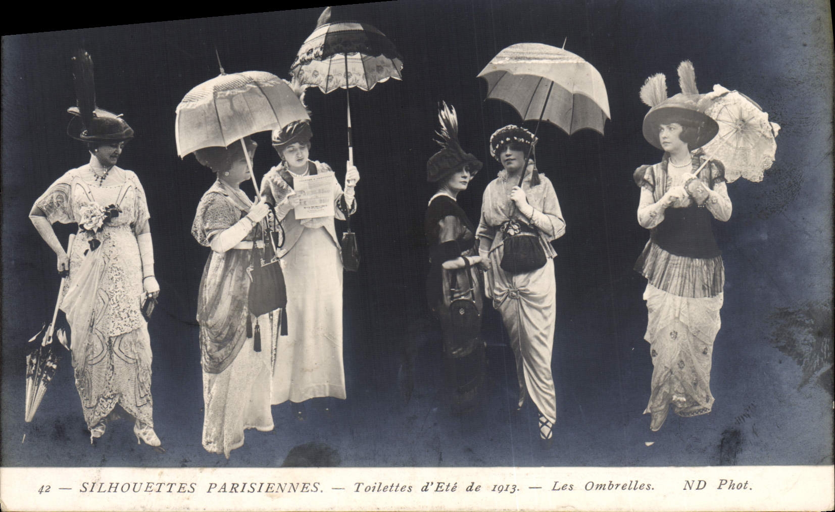 Silhouette Parigine — Toilette d'Estate 1913 — Le Ombrelline — ND Fot.