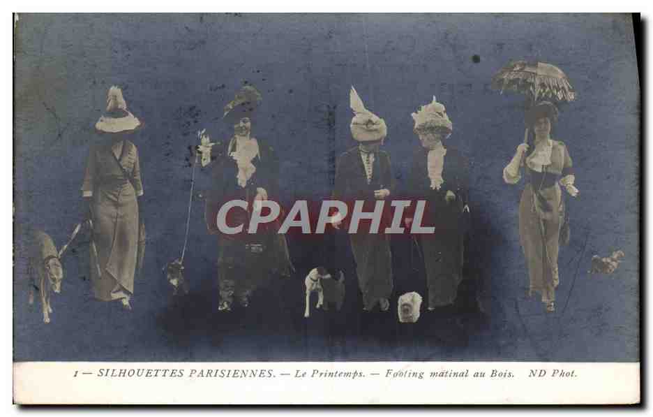 Silhouettes Parisiennes — Le Printemps — Promenade matinale au Bois — ND Phot.