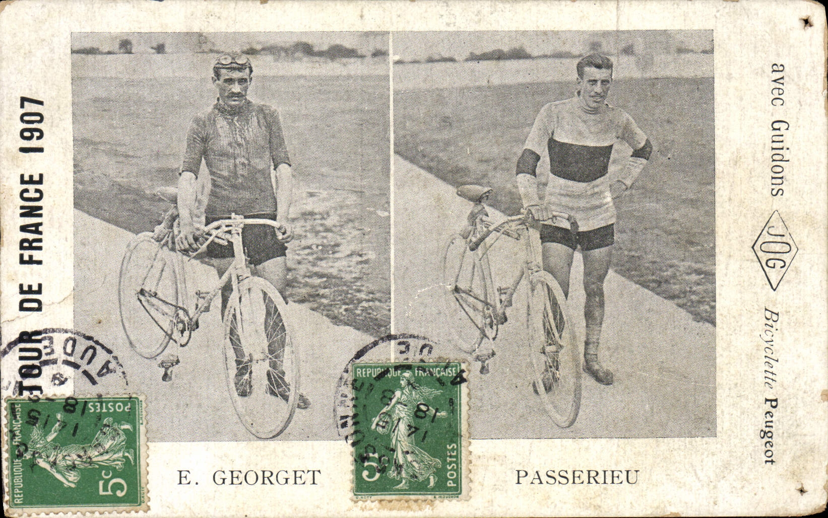 CPA Velo Cycle Cyclisme Tour de France 1907 E Georget Passerieu Peugeot