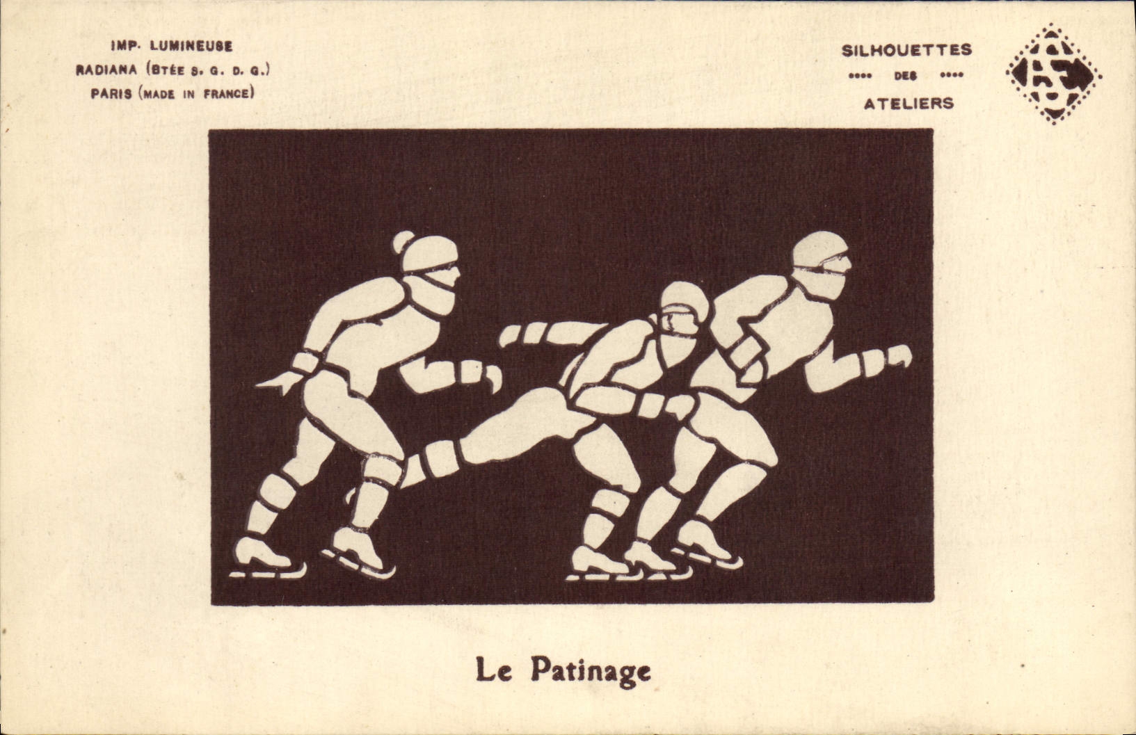 Eislaufen — Silhouetten der Radiana-Ateliers — Paris (Made in France)