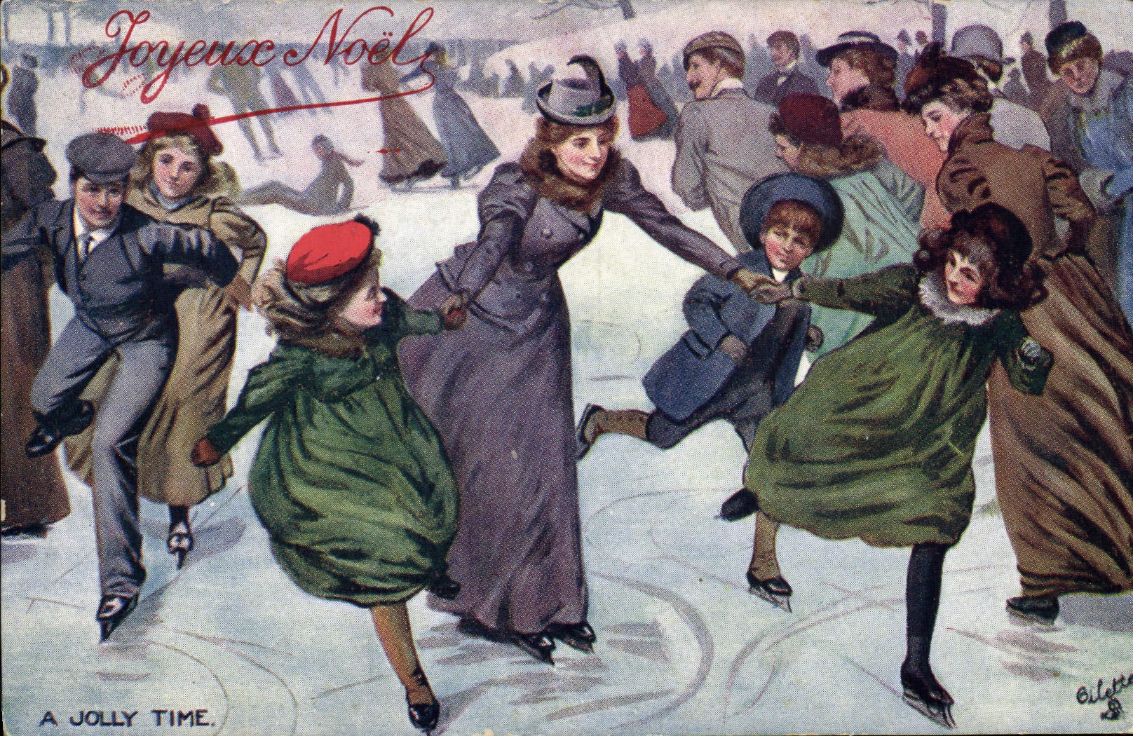 Fête de glace — Joyeux Noël — Tuck's Post Card n° 8445