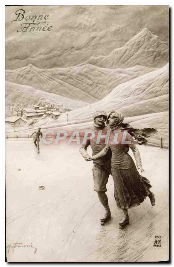 Skieurs en montagne — Bonne Année — Autounnay, n° 253, Paris