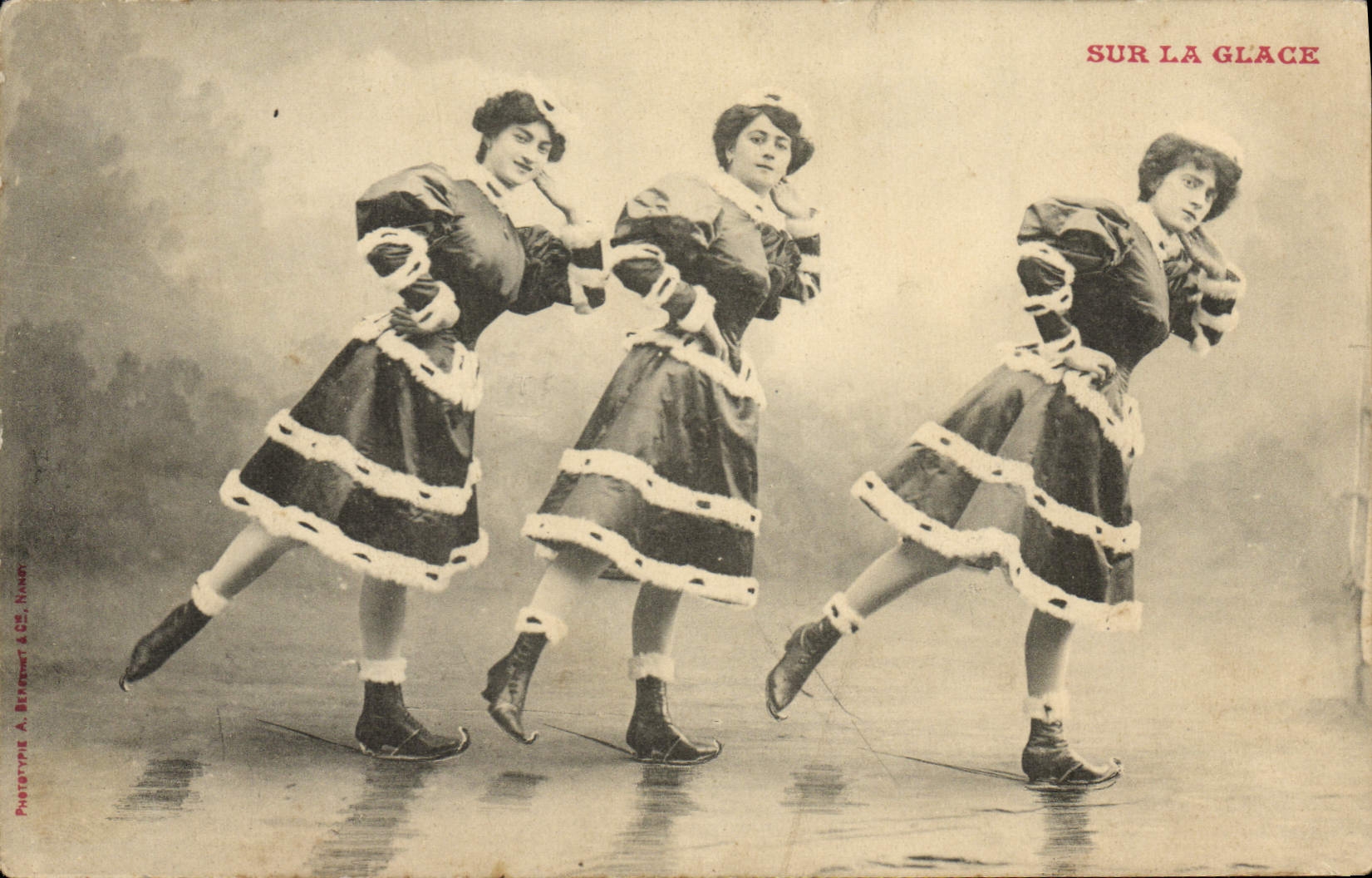 Sur la Glace — Photographie A. Bresson & Cie, Nantes