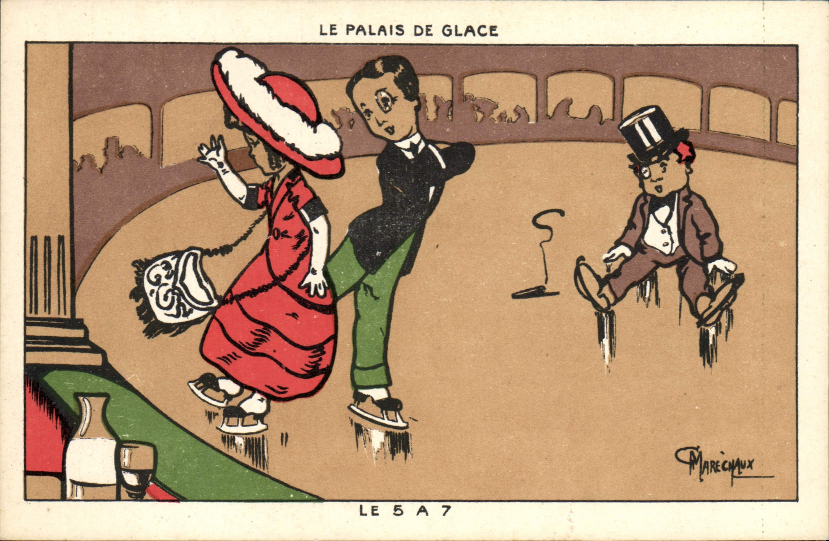Le Palais de Glace — scène de patinage — Maréchaux, n° 5 A 7