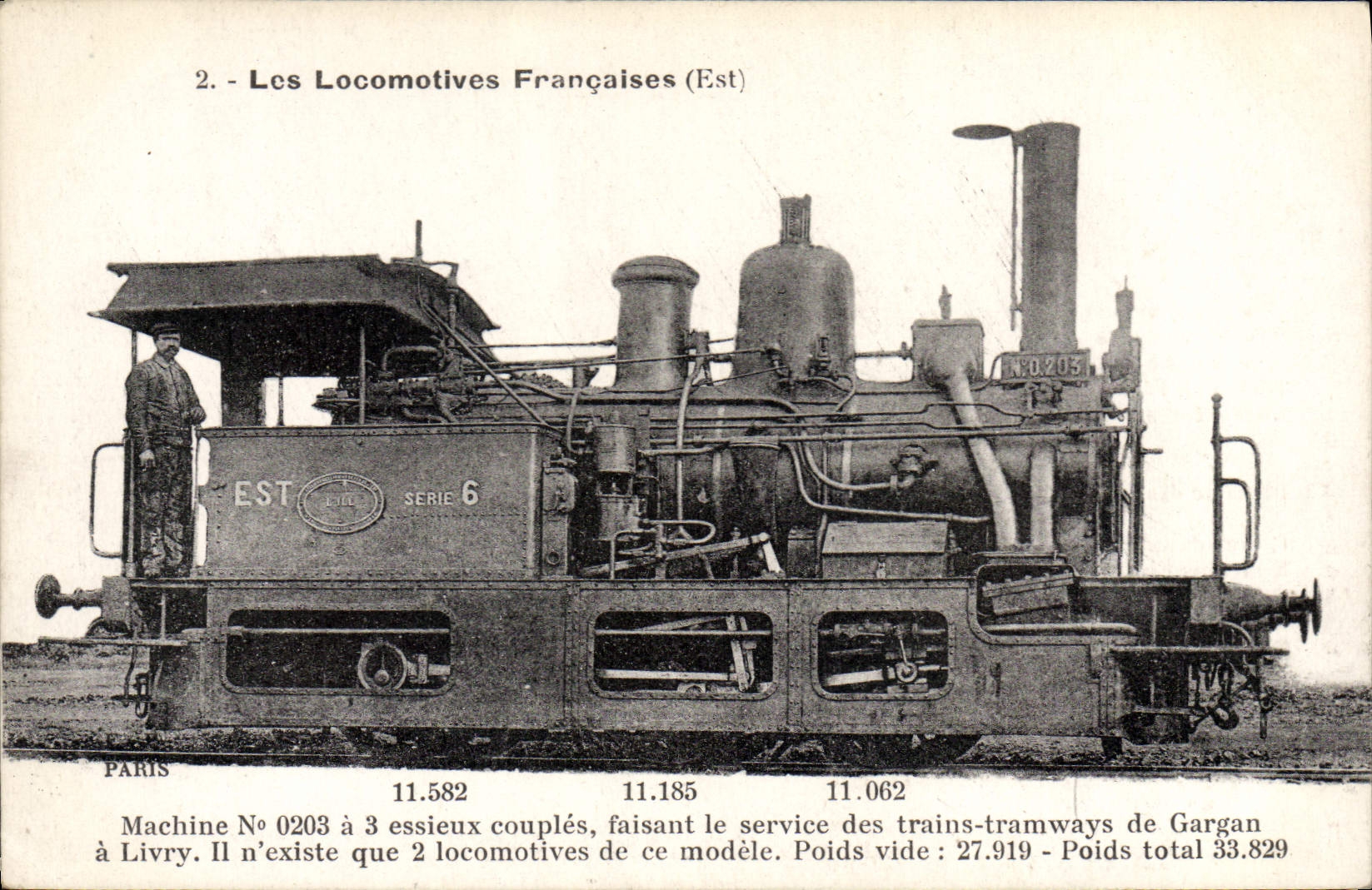 CPA Train Locomotive Machine 0203 a 3 essieux couples
