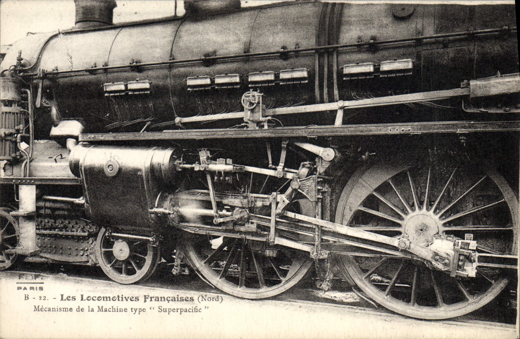 CPA Train Locomotive Mecanisme de la machine type Superpacific