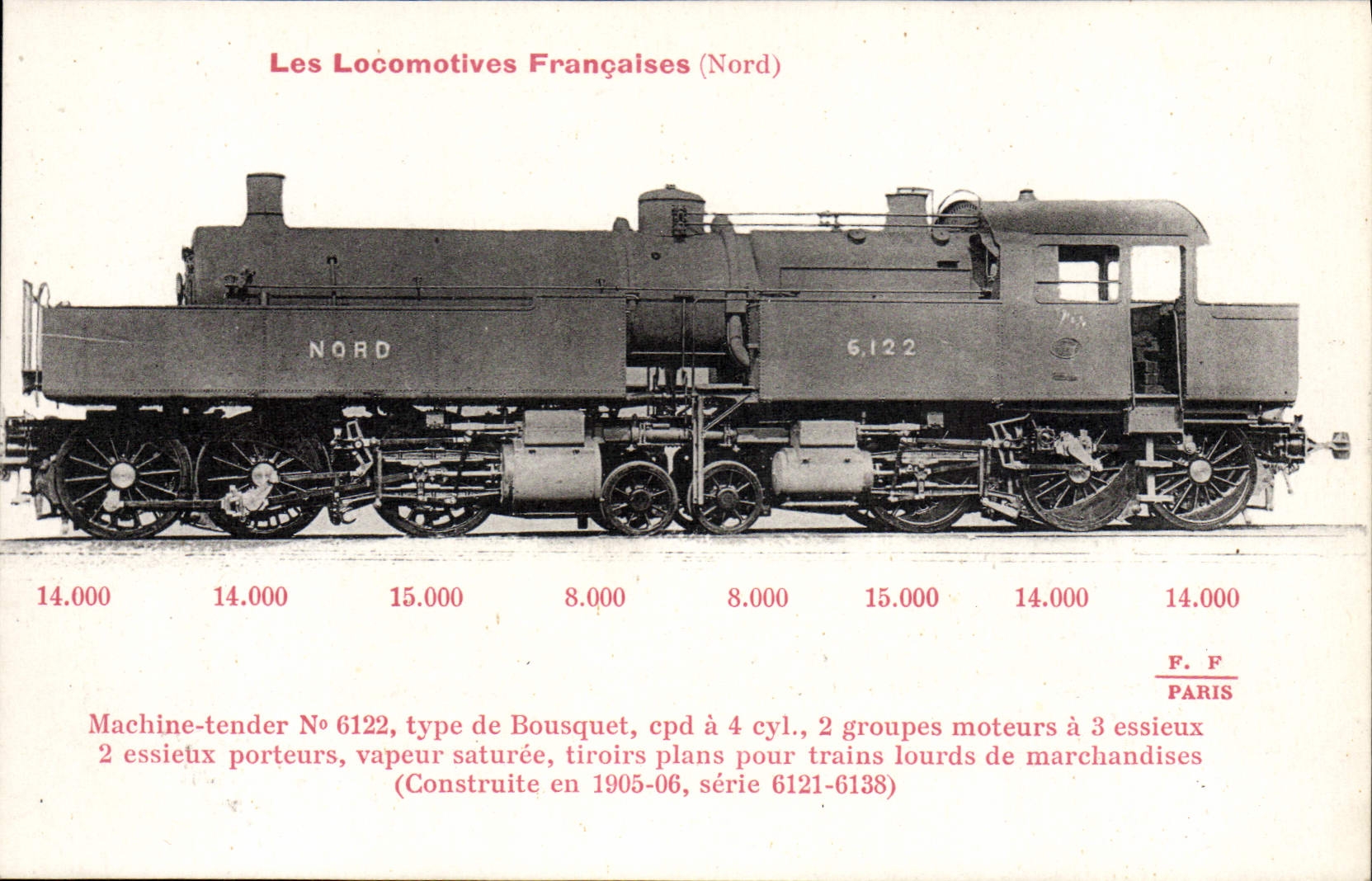 CPA Train Locomotive Machine Tender 6122 type de Bousquet