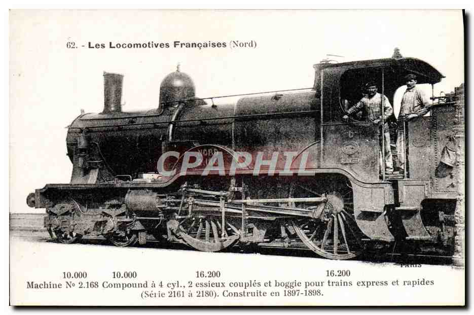 CPA Train Locomotive Machine 2168 Compound 4 cyl