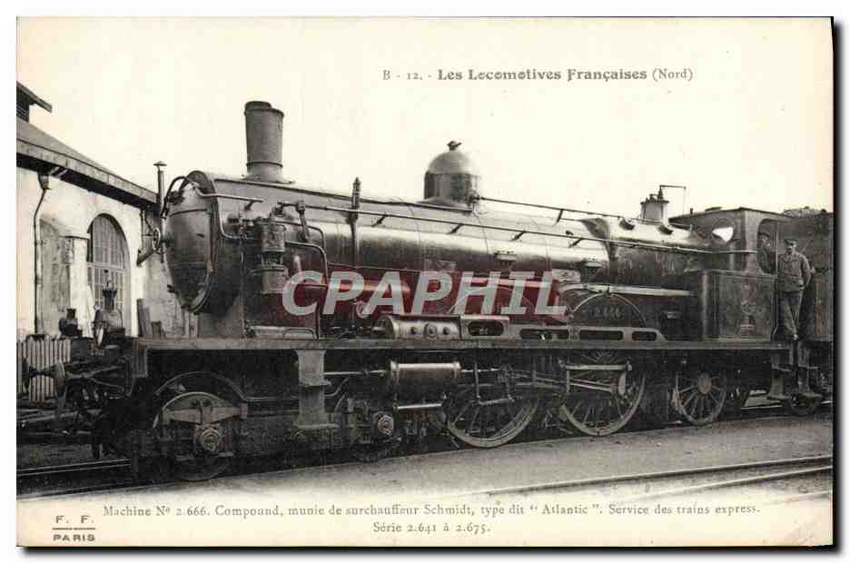 CPA Train Locomotive Machine 2 666 Compound a surchauffeur Schmidt 