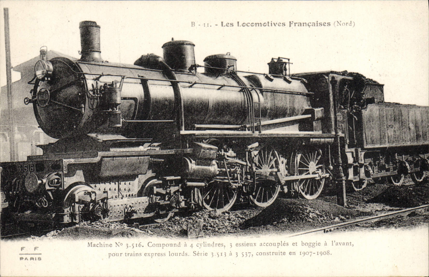 CPA Train Locomotive Machine 3 516 Compound a 4 cylindres