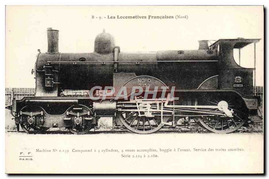 CPA Train Locomotive Machine 2 159 Compound a 4 cylindres
