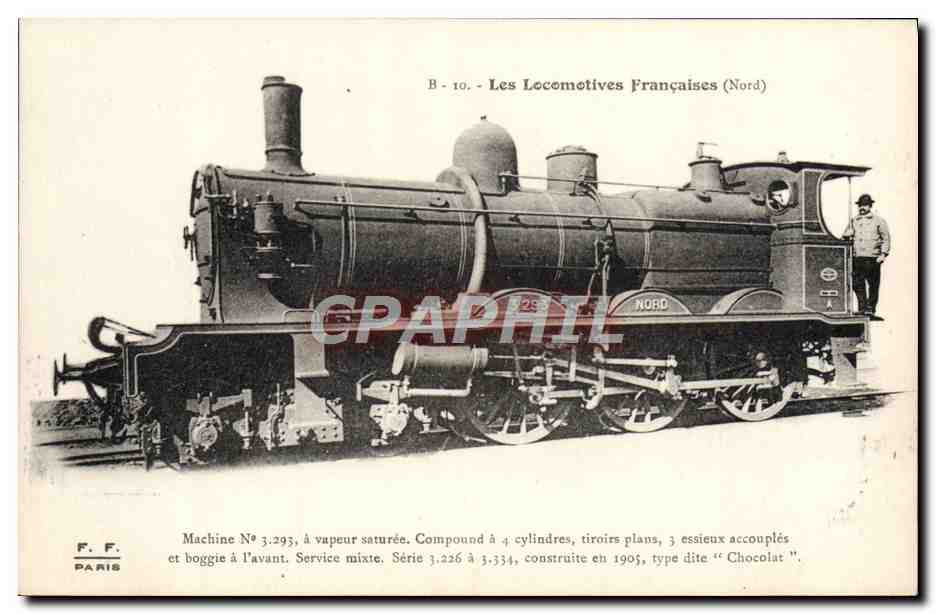 CPA Train Locomotive Machine 3 293 a vapeur saturee