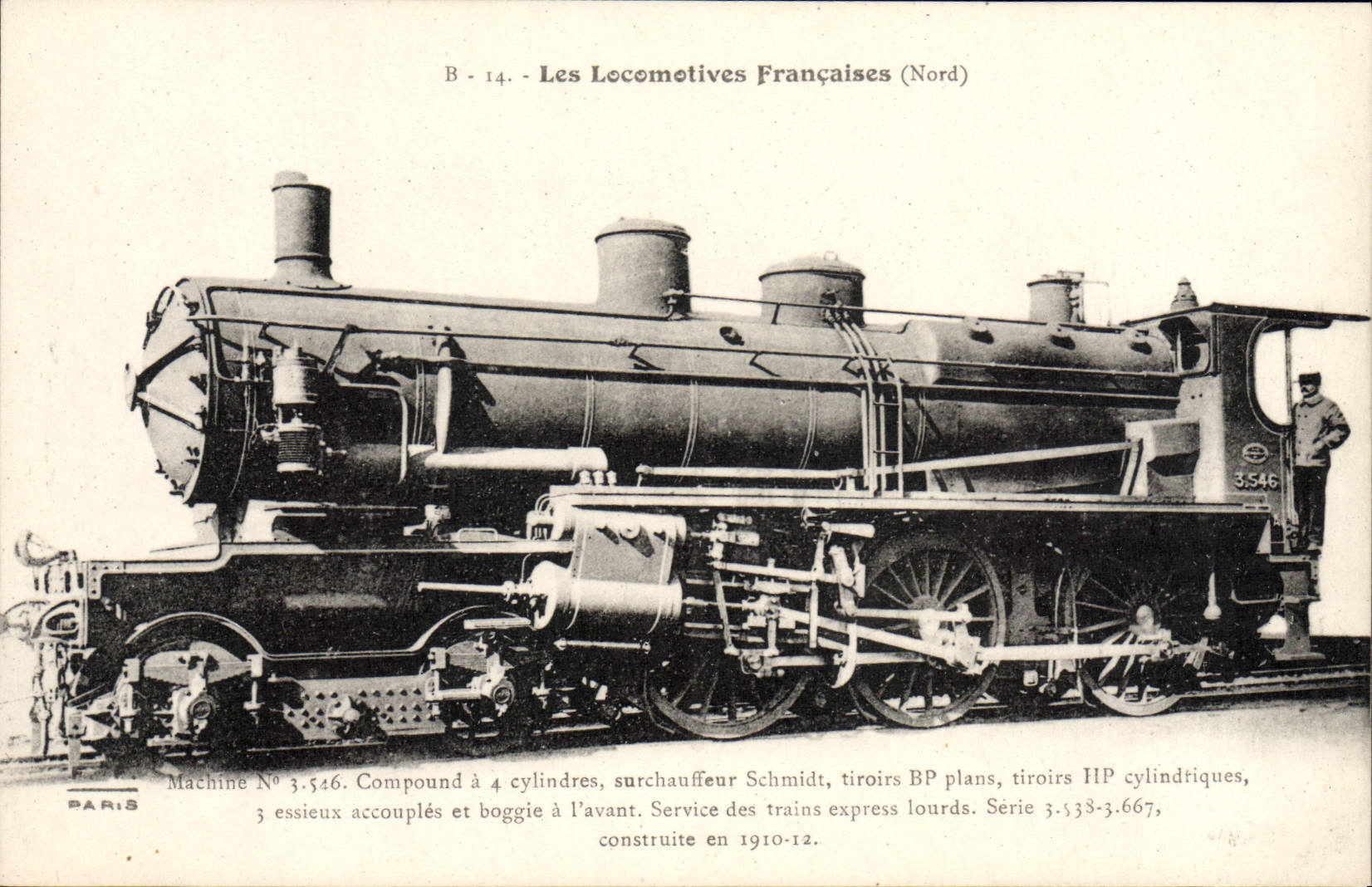 CPA Train Locomotive 3 546 Compound a 4 cylindres