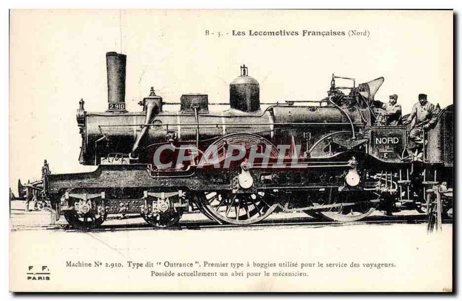CPA Train Locomotive Machine 2 910 Type dit Outrance 