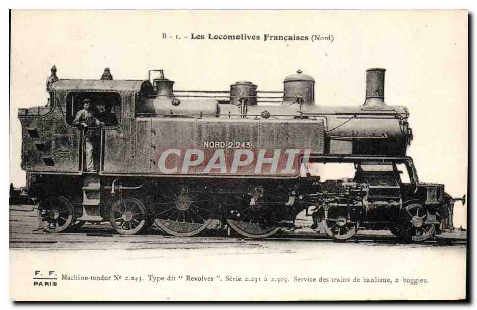 CPA Train Locomotive Machine Tender 2 243 dit Revolver