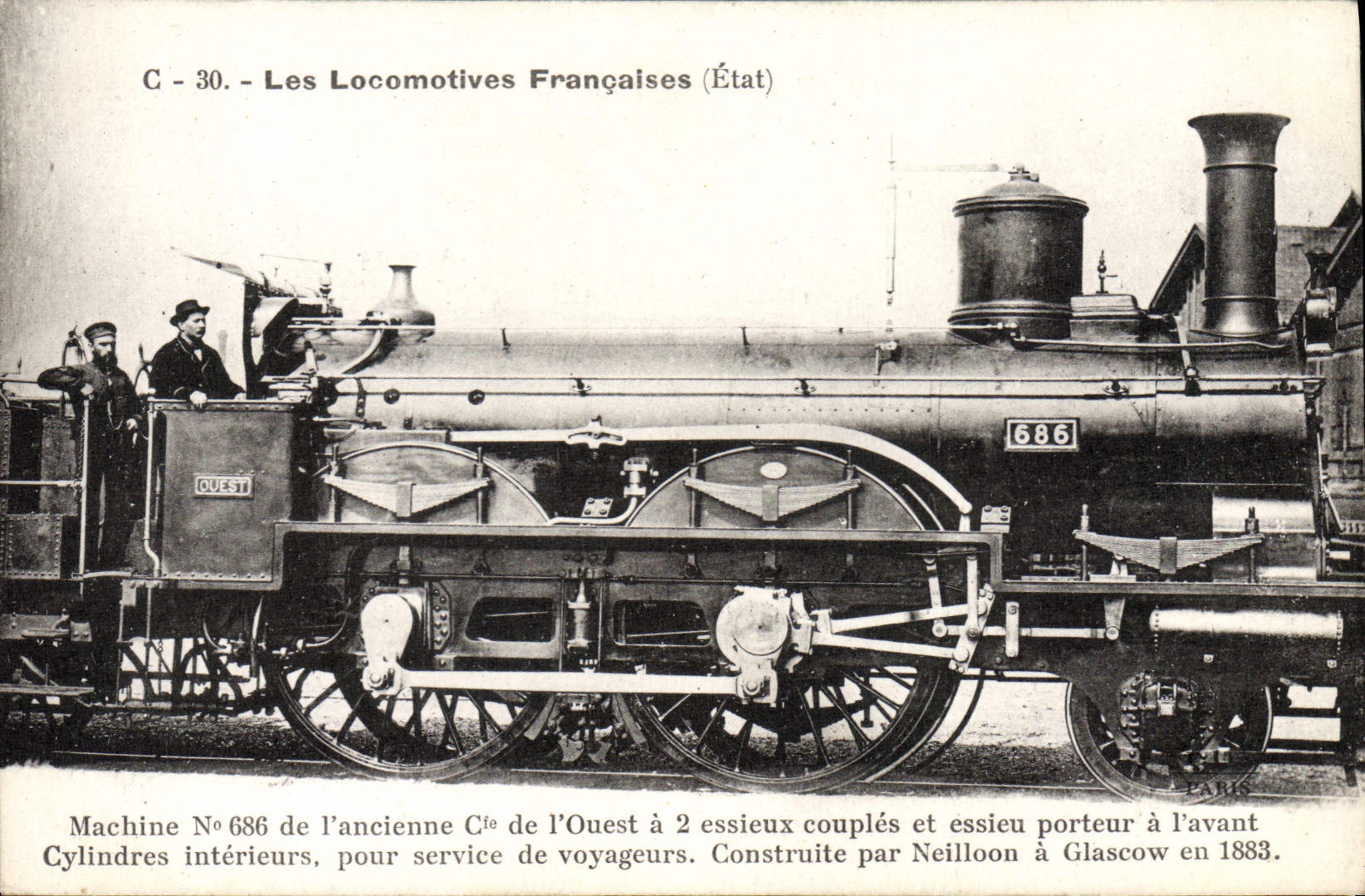 CPA Train Locomotive Machine 686 de l'ancienne Cie de l'Ouest 
