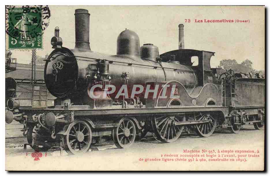 CPA Train Locomotive Machine 953