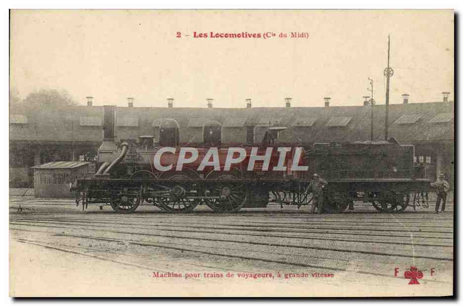 CPA Train Locomotive Machine pour trains de voyageurs a grande vitesse