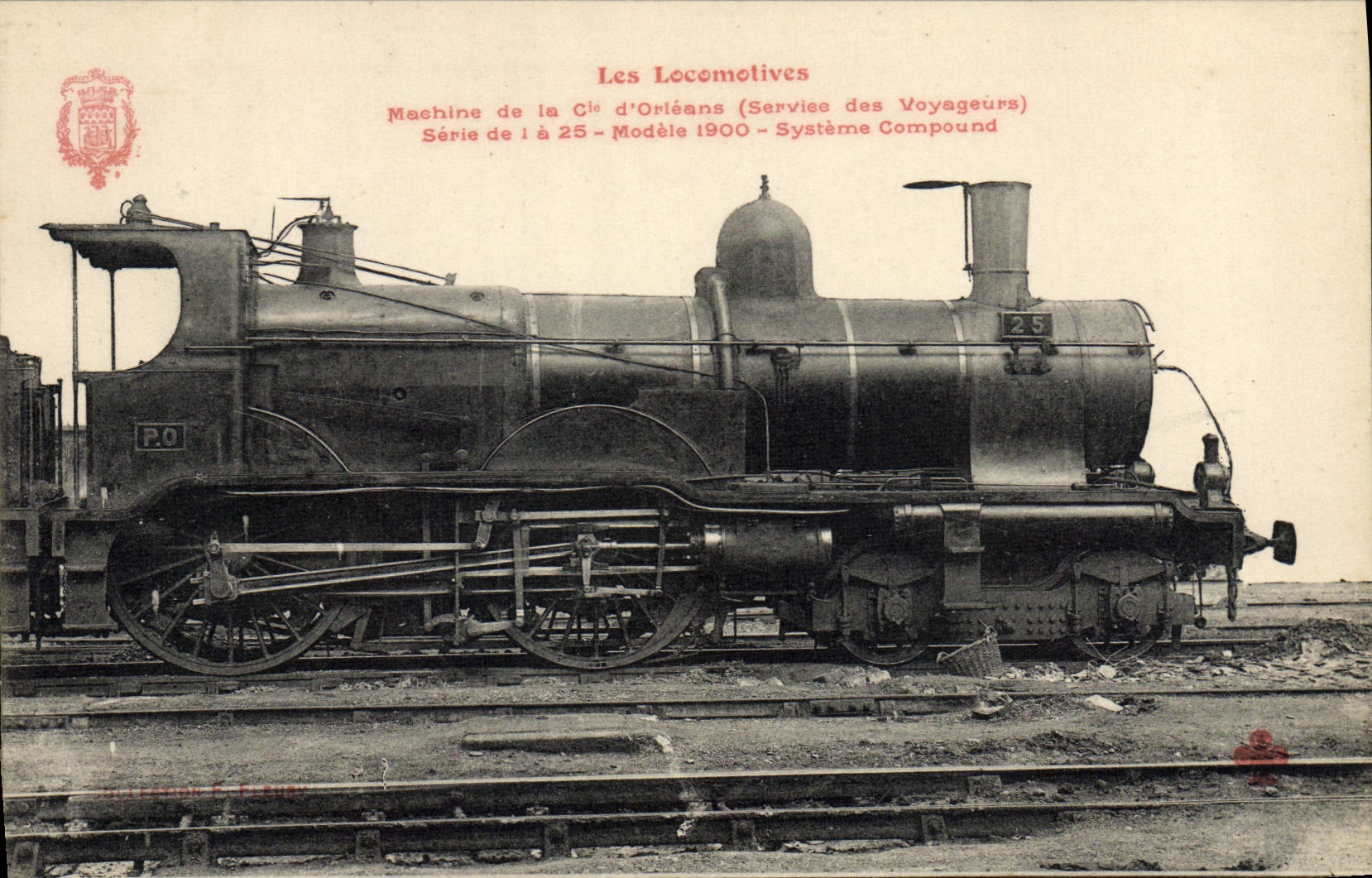 CPA Train Locomotive Machine de la Cie d'Orleans Service des voyageurs