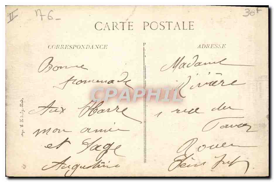 LE HAVRE — Sortie d'un Yacht — Au fond, la Hève — B.P.D. n°89 — Reverso