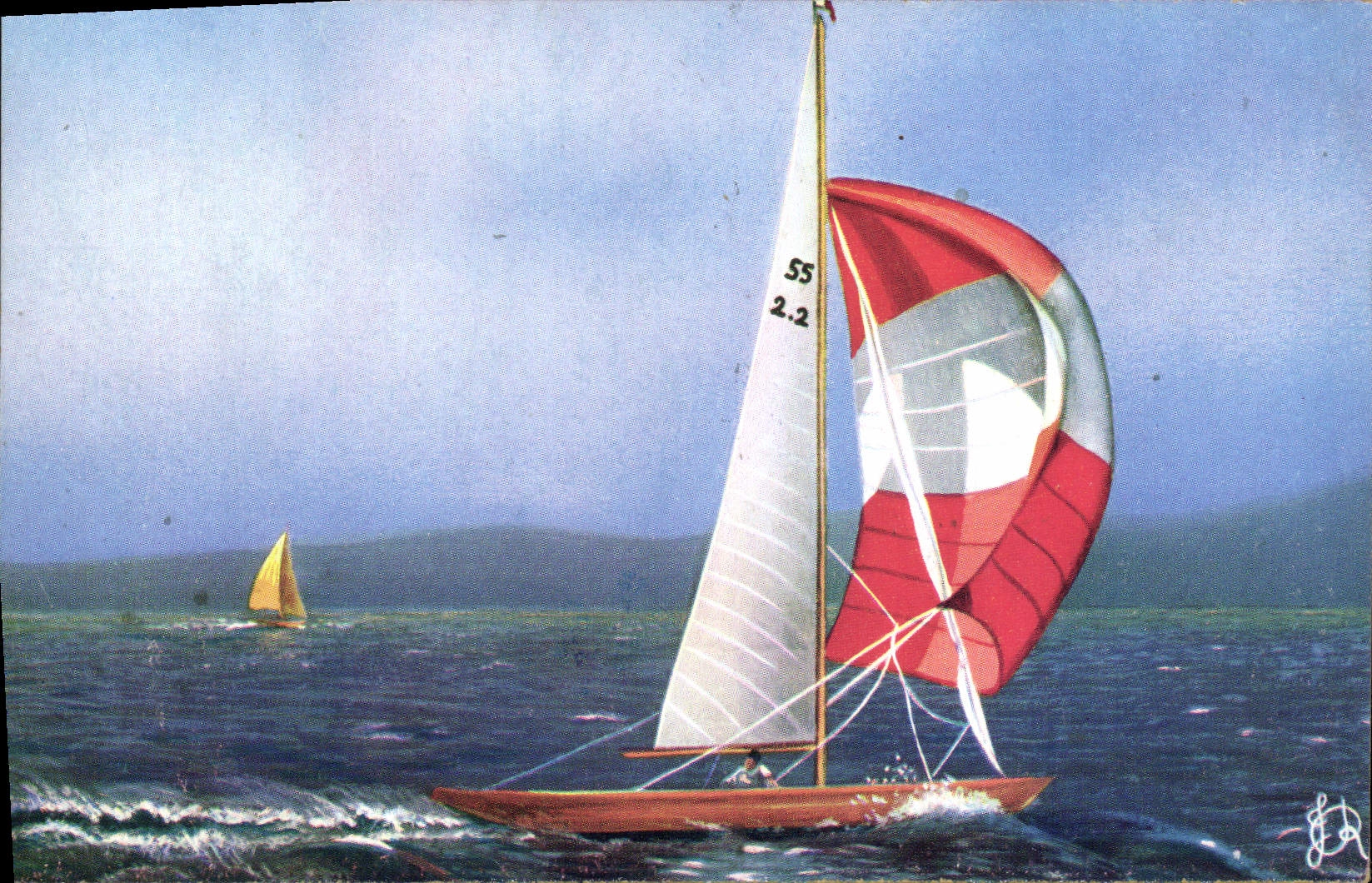 CPA Bateau Voilier Jeux Olympiques Yachting 