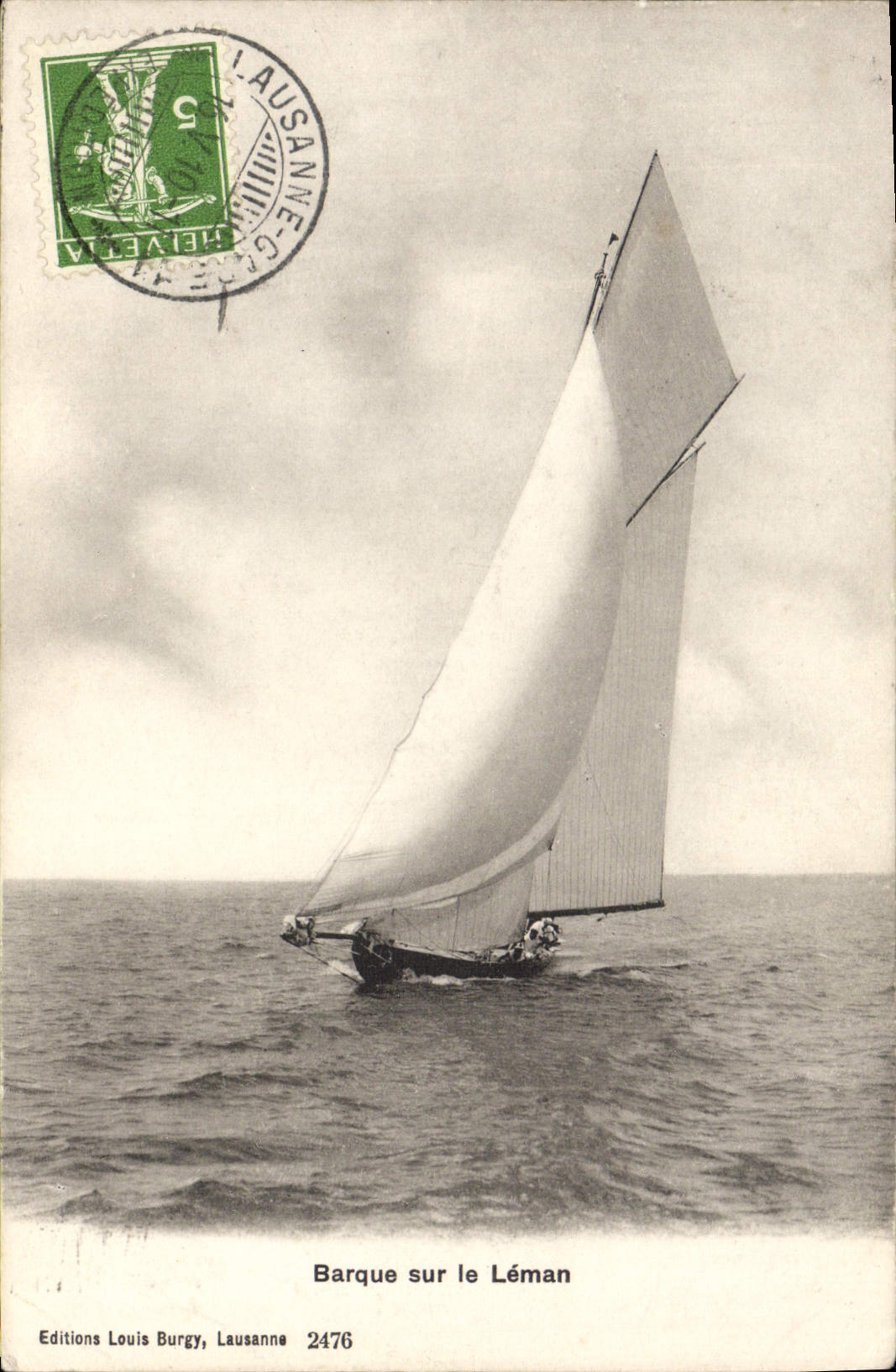 CPA Bateau Voilier Barque sur le Leman Suisse