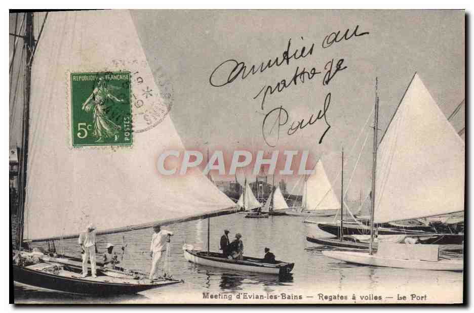 Meeting d'Evian-les-Bains — Regates à voiles — Le Port — E. Rochat, phot-éditeur, Evian