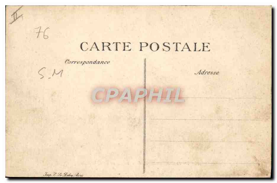 Le Havre — Sortie d'un Yacht, au fond, la Hève — Éditeur E. Le Godey, n°55 — Verso