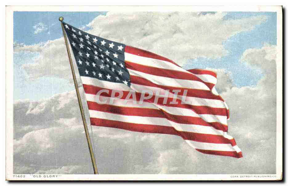 CPA Militaria US Flag Drapeau Old Glory