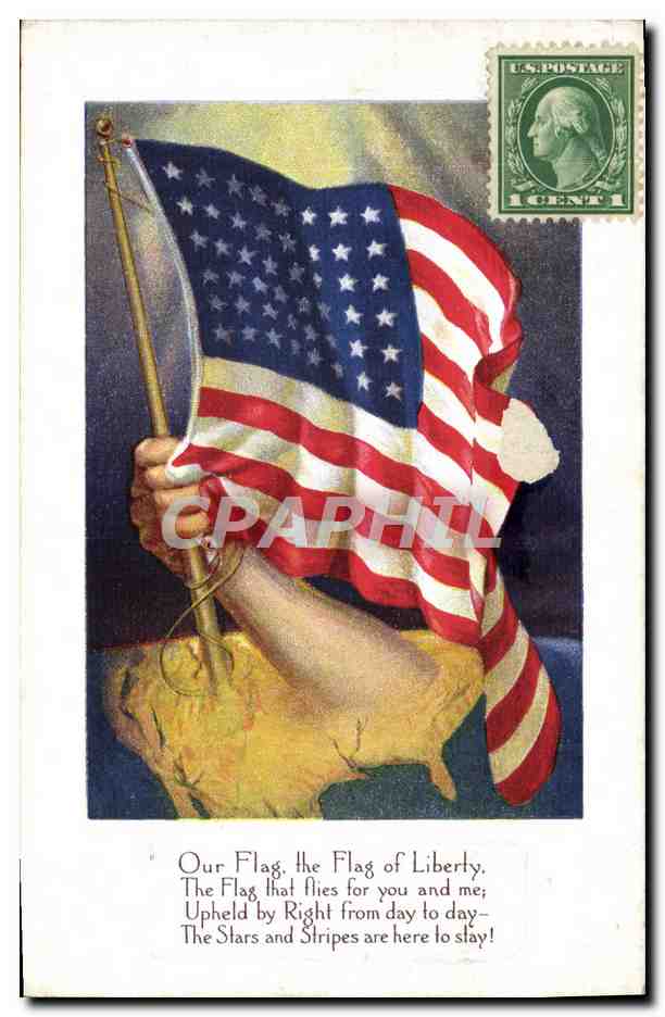 CPA Militaria US Flag Drapeau 