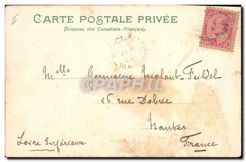 CPA Militaria Drapeau Canada — Rückseite