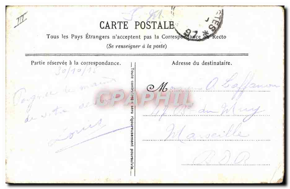 CPA Militaria Drapeau 6eme Chasseurs a pied alpins  — Rückseite