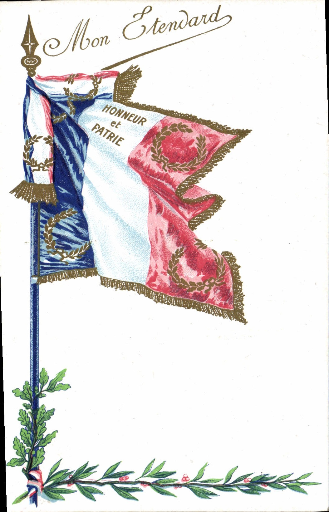 CPA Militaria Drapeau Etendard