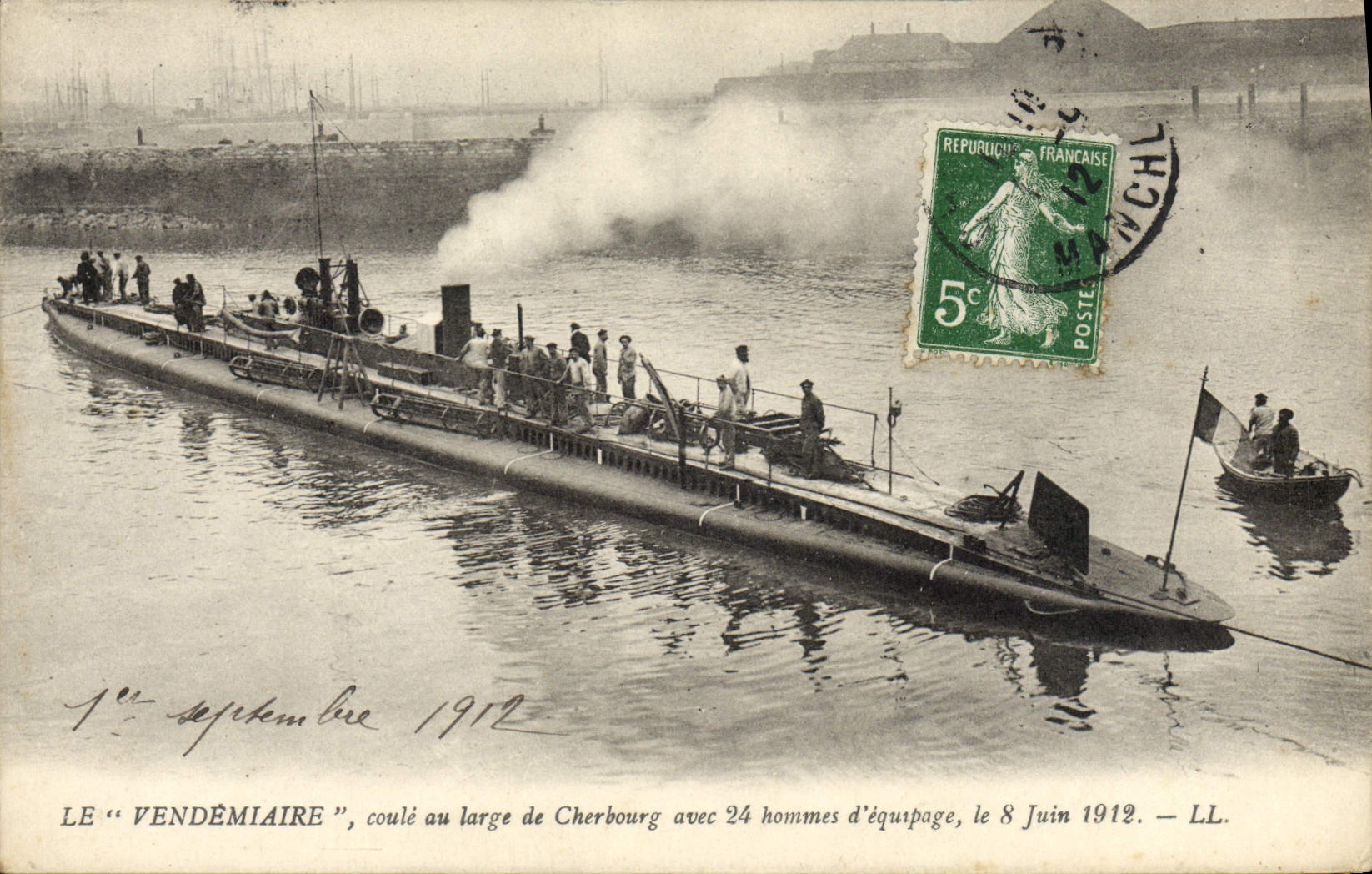 Le "Vendémiaire" — coulé au large de Cherbourg — LL.