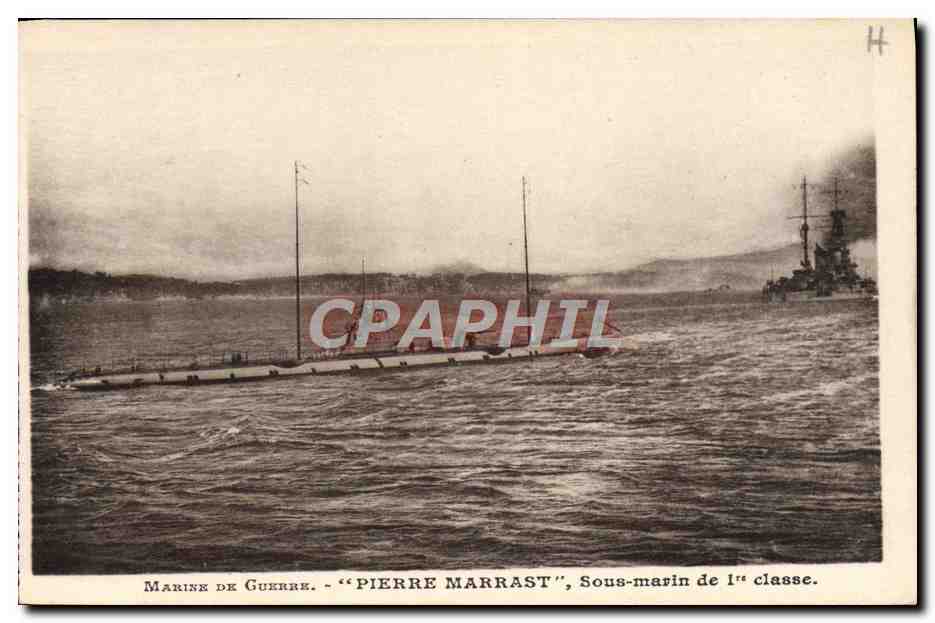 Marine de Guerre - "Pierre Marrast", Sous-marin de 1ère classe — Éditeur P. Brâve, Toulon
