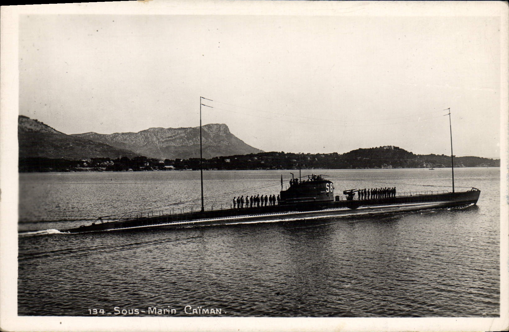 CPA Bateau de guerre Sous-marin Caiman