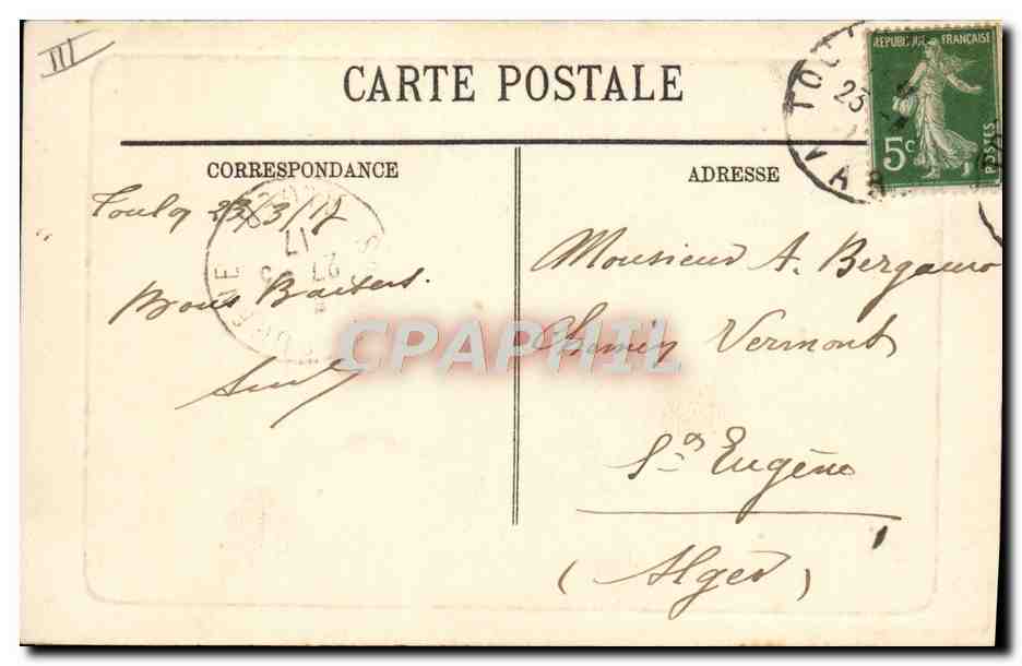 Coulon — Marine Française, Cuirassé et Sous-Marin — P.T. — Verso