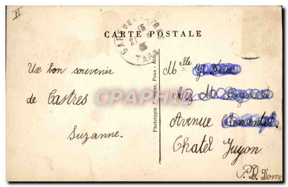 CPA Le Theatre municipal Castres  — Verso