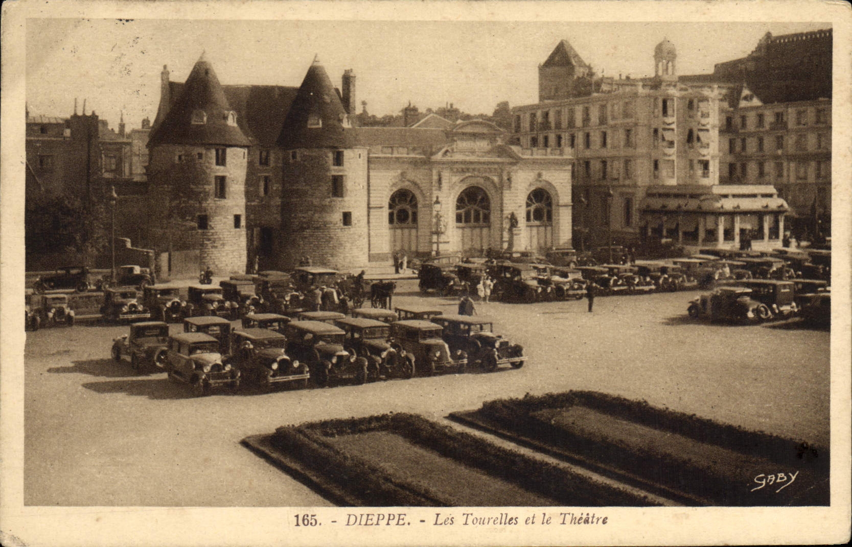 CPA Dieppe Les tourelles et le Theatre Automobile