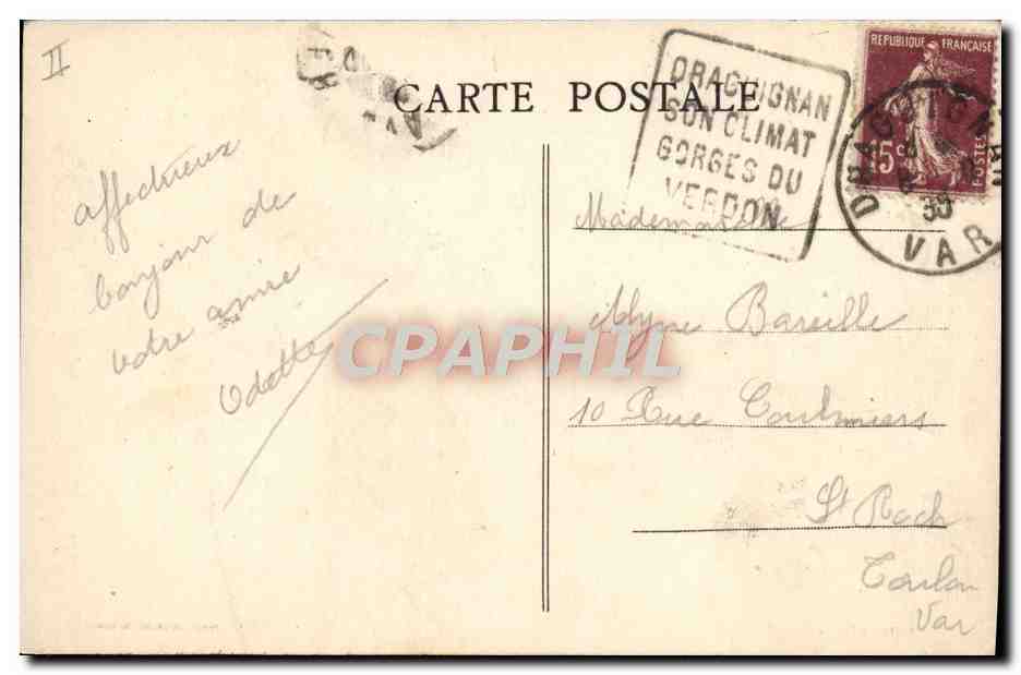CPA Le Theatre Draguignan — Rückseite